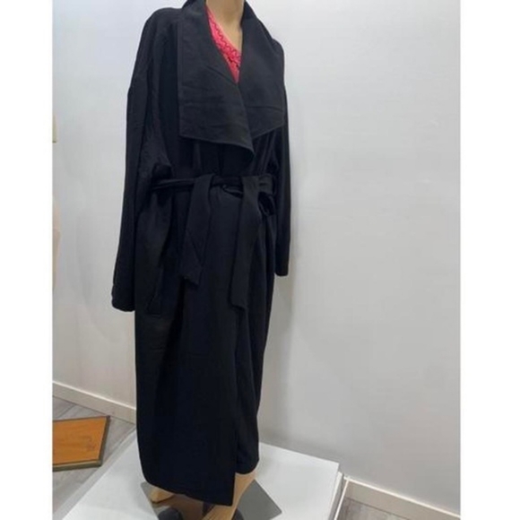 ASOS Plus Waterfall Black Duster Coat in Size US 20 - Picture 3 of 4